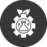 bioingeniería glifo invertido icono vector