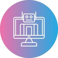 Bot Line Gradient Circle Icon vector