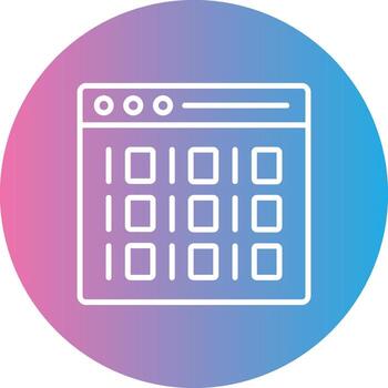 binario línea degradado circulo icono vector