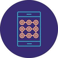 Lock Pattern Line Two Color Circle Icon vector