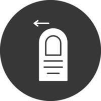 Tap Left Glyph Inverted Icon vector