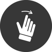 Swipe Right Glyph Inverted Icon vector