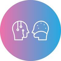 Turing Test Line Gradient Circle Icon vector