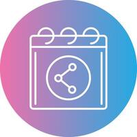 Shared Calender Line Gradient Circle Icon vector