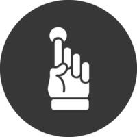 Pointing Up Glyph Inverted Icon vector