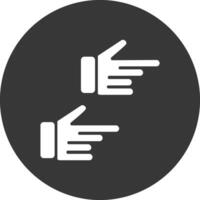 Pointing Right Glyph Inverted Icon vector