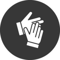 Clapping Glyph Inverted Icon vector