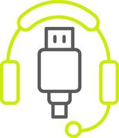 Headphones Line Two Color Icon vector