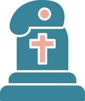 Grave Glyph Two Color Icon vector