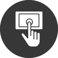 Tablet Glyph Inverted Icon vector