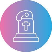 Grave Line Gradient Circle Icon vector