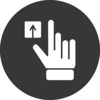 Hand Tap Glyph Inverted Icon vector