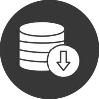 Database Download Glyph Inverted Icon vector