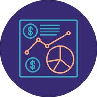 Financial Data Line Two Color Circle Icon vector