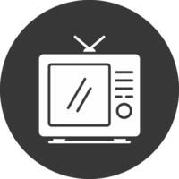 icono de glifo de tv invertido vector