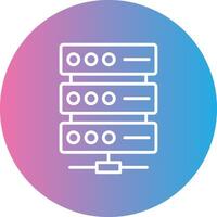 Server Line Gradient Circle Icon vector