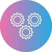 Gears Line Gradient Circle Icon vector