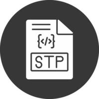 File Formats Glyph Inverted Icon vector