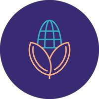 Corn Line Two Color Circle Icon vector