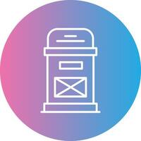Postbox Line Gradient Circle Icon vector