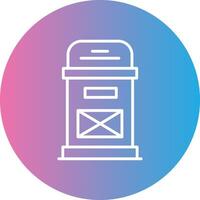 Postbox Line Gradient Circle Icon vector