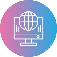 Worldwide Line Gradient Circle Icon vector