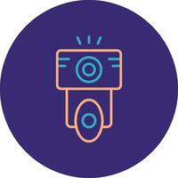 Camera Flash Line Two Color Circle Icon vector