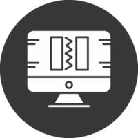 Broken Code Glyph Inverted Icon vector