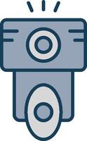 Camera Flash Line Filled Grey Icon vector