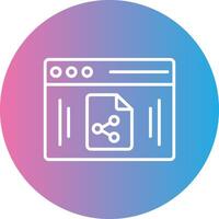 File Sharing Line Gradient Circle Icon vector