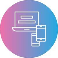 Responsive Website Line Gradient Circle Icon vector