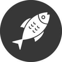Fish Glyph Inverted Icon vector