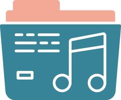 music Glyph Two Color Icon vector