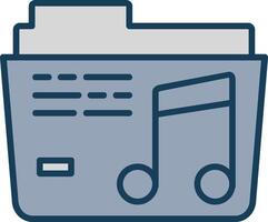 music Line Filled Grey Icon vector