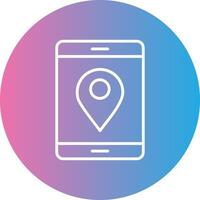 Location Line Gradient Circle Icon vector