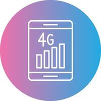 4g Line Gradient Circle Icon vector