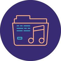 music Line Two Color Circle Icon vector