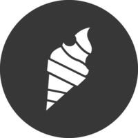 icono de glifo de helado invertido vector
