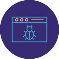 Web Malware Line Two Color Circle Icon vector