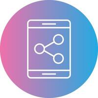 Sharing Line Gradient Circle Icon vector