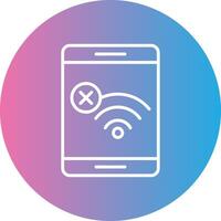 No Wifi Line Gradient Circle Icon vector