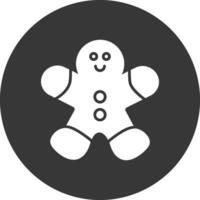 Gingerbread Man Glyph Inverted Icon vector