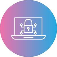 Cyber Security Line Gradient Circle Icon vector