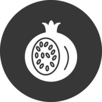 Pomegranate Glyph Inverted Icon vector