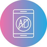 Ad Blocker Line Gradient Circle Icon vector