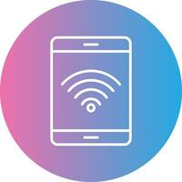 Wifi señal línea degradado circulo icono vector