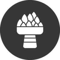 Artichoke Glyph Inverted Icon vector