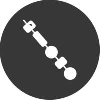 Skewer Glyph Inverted Icon vector