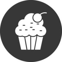 Muffin Glyph Inverted Icon vector