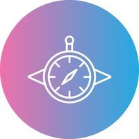 Compass Line Gradient Circle Icon vector